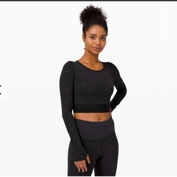 Lululemon Special Edition Wunder Crop Long Sleeve Embossed 10 - Picture 1 of 6